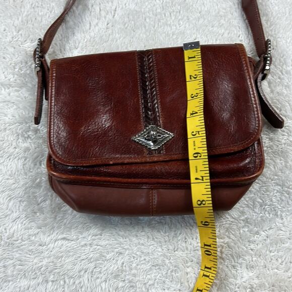 Brighton Collection Leather woven strap fold over  crossbody shoulder bag - Picture 6 of 10